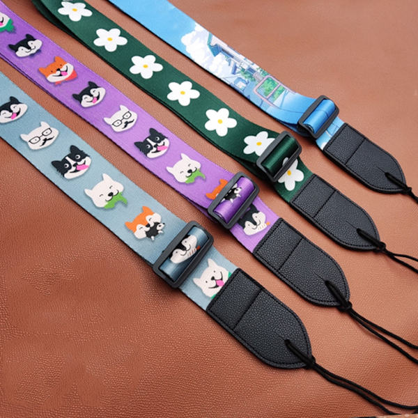 Gitarrrem Justerbar gitarraxelrem Elgitarraxelrem med printed gitarraxelrem för ukulele Green