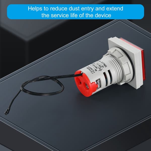 Digital Amperemeter Strømmåler 0-100A Strømdetektor 22mm Firkantet Hoved red
