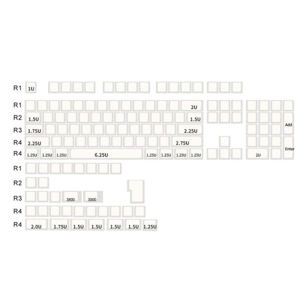 CherryHeight Keycaps PBT for 137Keys Keyboard Minimalistisk Hvit Blank Keycap