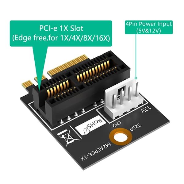 Avanceret PCIE 1X til M.2 Key B Adapter for problemfri integration