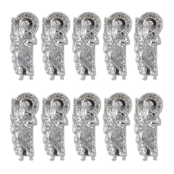 3D Nail Art Charms 10 Styck Legering Nail Strass Nail Gems Buddha - Nagelkristaller Diamanter för DIY Nail Art dekoration D