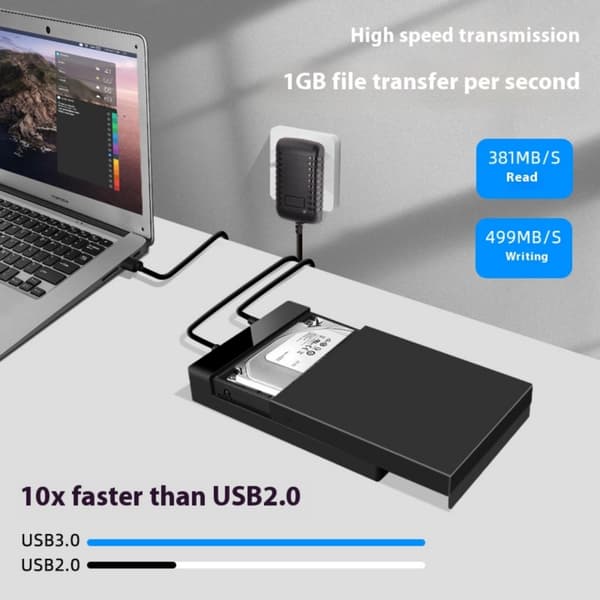 2.5/3.5 tommer Ekstern Harddisk Kabinet USB3.0 Harddisk Case Understøtter Data