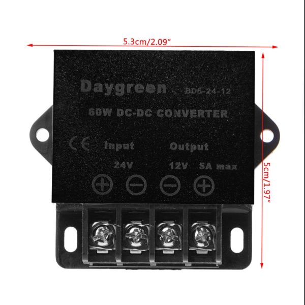 för DC 24V till 12V 5A 60W omvandlare Step Down Regulator för lågspänningstransform