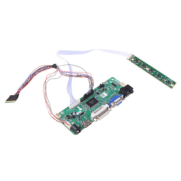 Controllerkort LCD HDMI-kompatibel DVI VGA Audio PC Modul Drivrutin DIY Kit 5 för Knappkontroll med LED-indikator 12V/2A-