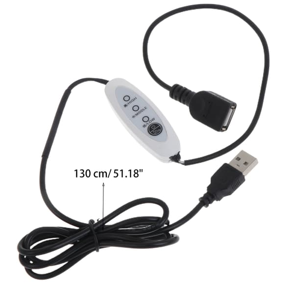 130 cm hastighetskontroller forlengelseskabel for 5V USB-vifte CPU Grafikkort