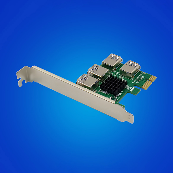 PCI för Express Multiplier PCIE USB Riser 1 till 4 USB 3.0 Hub ASM1184e PCI-E X16 för grafikkortsadapter ETH Bitcoin Mine