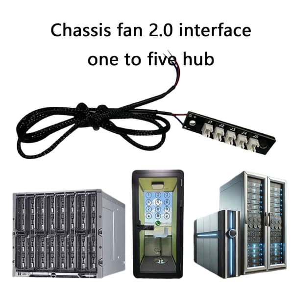 PC Vifte Hub Strøm Splitter Distributør 2Pin til 5-Utgangs Splitter For PC Kabinett