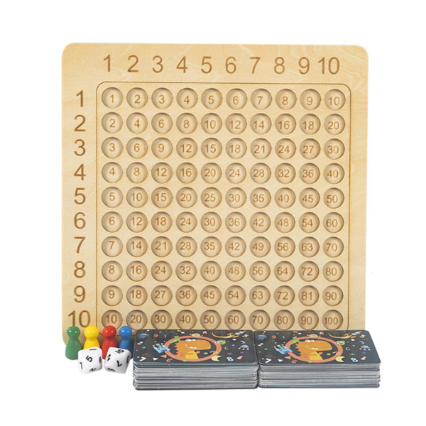 Montessori Træ Matematik Tavle Legetøj Multiplikation 9X9 Sensorisk Oplysning Konkurrence Puslespil Børne Gave