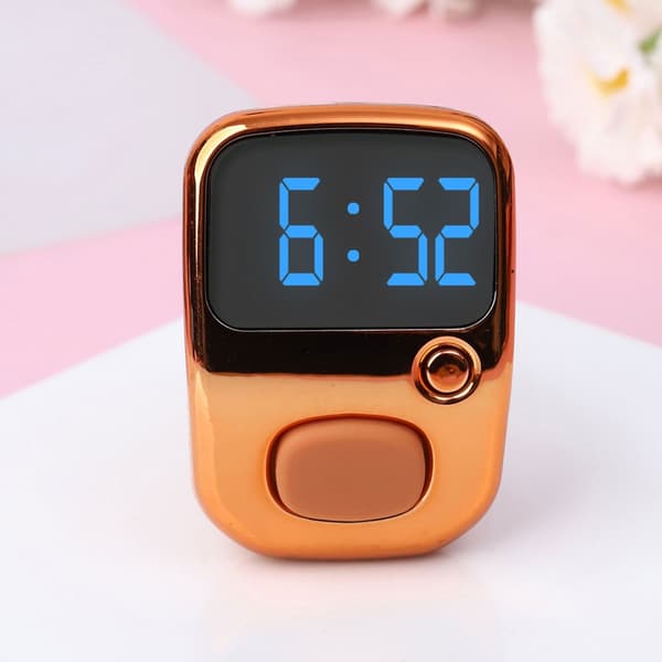 Oppladbar Flip-skjerm Digital Teller Klikker Timer Silikon Fingerstropp Red