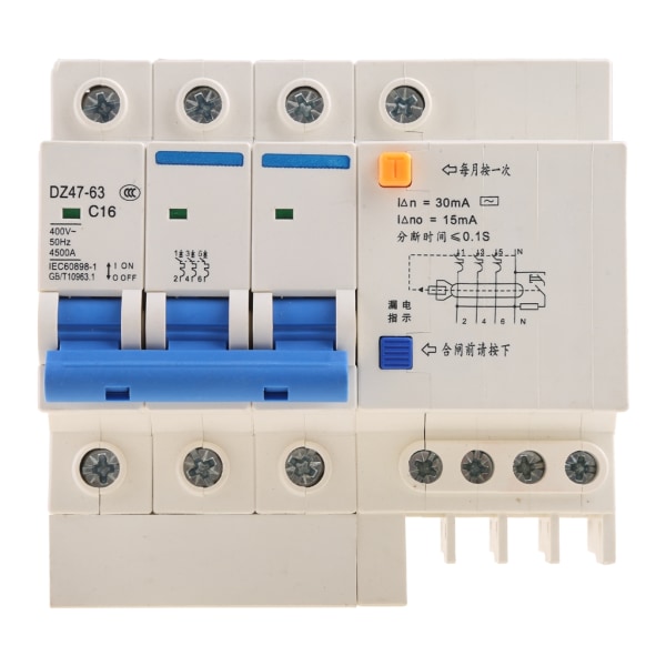 Överspänningsskydd för läckage med överströmsskydd Restströmsbrytare med överspänningsöverspänning för skydd C 50A