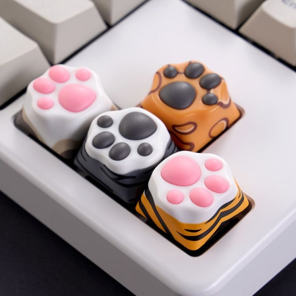 3D Cat Paw Keycaps MX Struktur Keycaps ABS+Silicon OEM Profilnycklar Caps Anpassningsbara Personliga Cat Paw Keycaps null - Puppet