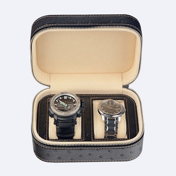 Microfiber Läder Watch Box Bärbar Watch Storage Box Europeisk Watch Box Mekanisk Watch Storage Box Watch Box Black - Watch ring bit