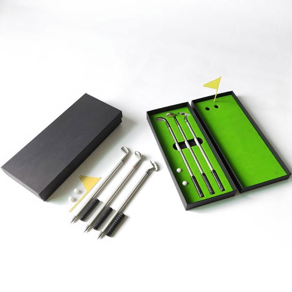 Simulerad golfbana Premium Mini Golf Putter Pen Set Kontorspresent för män Kulspets för kreativt skrivande