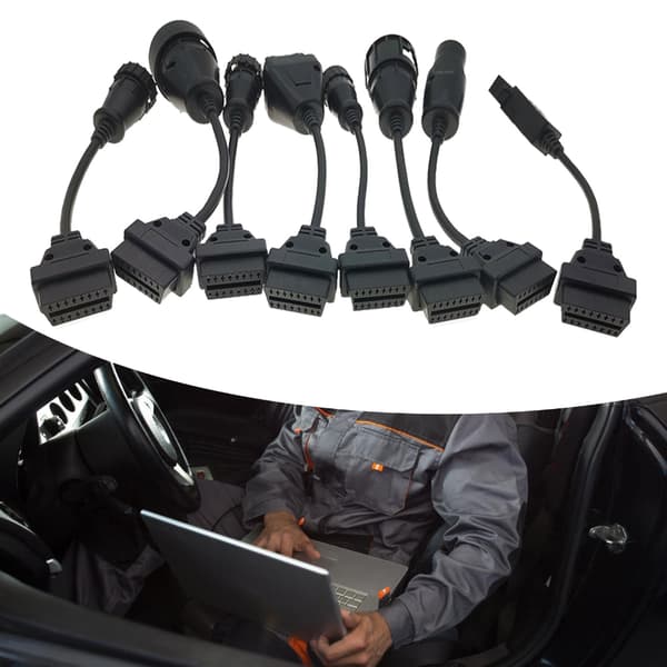 8x OBD2 Adapterkabler Diagnostisk Stik Til Motorstyringsenhed Programmering