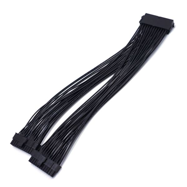 24-pin ATX 1 til 2 strømforsyningsforlængerkabel 24P PSU strømportmultiplikator 24P