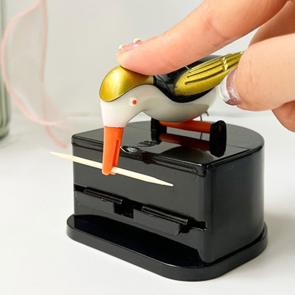 Cute Bird Tandpetare Dispenser Press Typ Tandpetare Box Automatisk tandpetare Hållare Kök Hem Festdekorationer Presenter 1