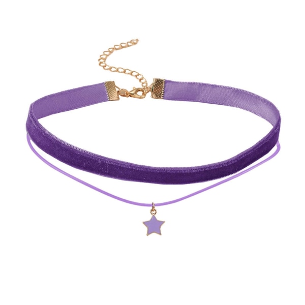 Vintage sammet Punk Choker halsband för kvinnor flicka Flerlagers gotisk krage halsband mode smycken Födelsedagspresent Purple