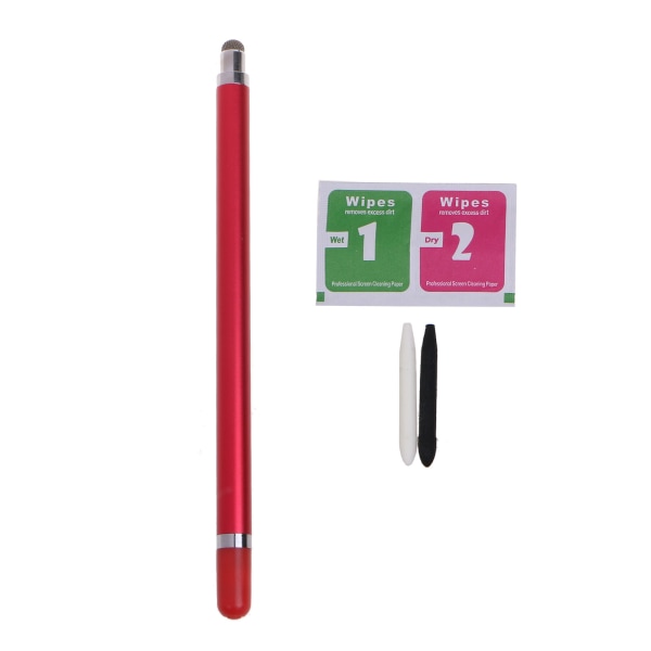 2 i 1 Kapacitiv Stylus Pen Fiber Tip & Tyg för Hög Känslighet och Precision Universell för Pekskärmar Ritning