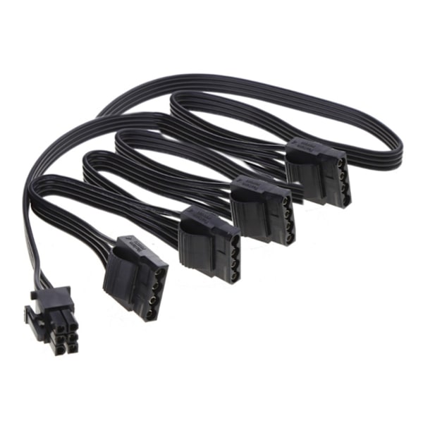 Host Case Mainboard IDE 6Pin til 4 Port 4Pin Strømkabel Adapter Splitter til PC