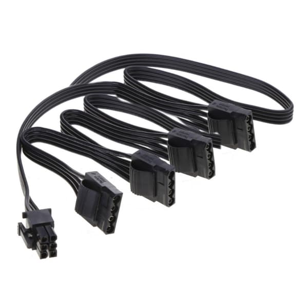 Hovedkort IDE 6Pin til 4 Port 4Pin Strømkabel Adapter Splitter for PC