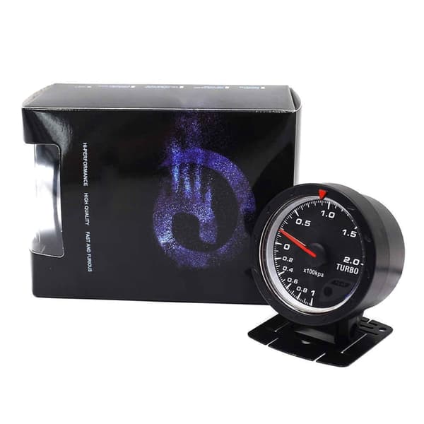 Universal 60mm Bil Automobile Digital LED Turbo Boost Måler Sort Dæksel