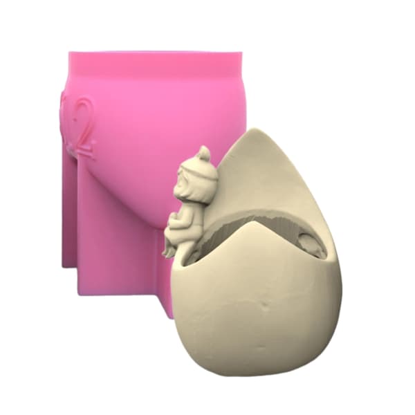 Unik silikoneform 3D blomsterpotter forme Månepigeformede penneholderforme