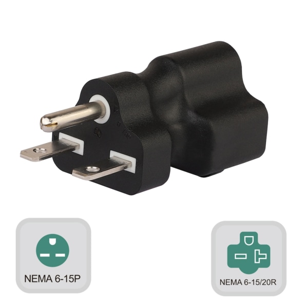 Nema 6-15P hane till Nema 6-15/20R hona adapter Vattenkokare Plug 3-stifts kontakt gränssnitt Power konverterare
