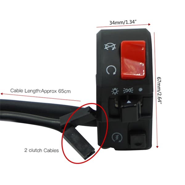 Hornknap Blinklys Start Styr Controller Kontakt til 300cc 600cc