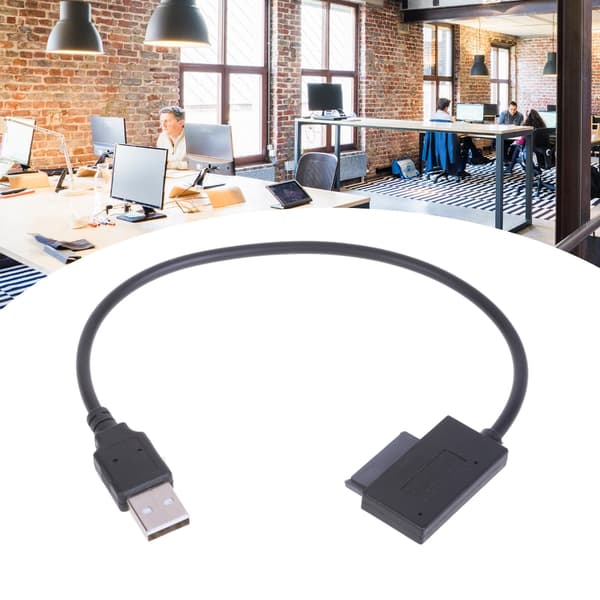 USB2.0 til 7+6 13-pinners Slimlines SATA-kabel for bærbare datamaskiner, liten størrelse