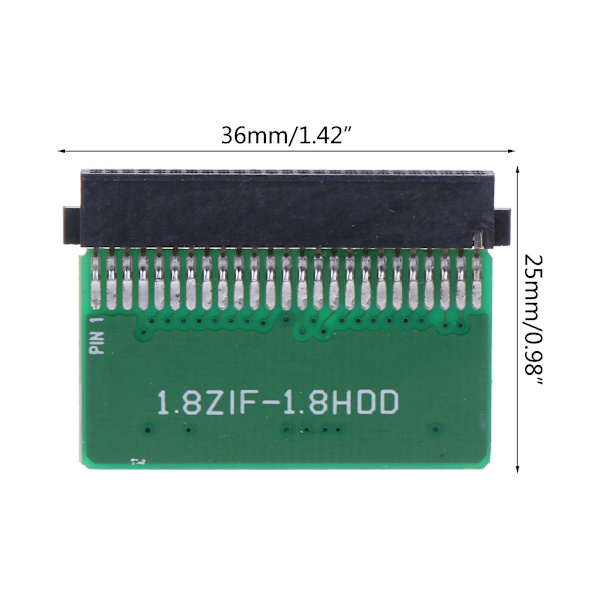 ZIF CE 1,8 tum till Toshiba 1,8 tum 50-stiftsadapter med två kablar svart PCB