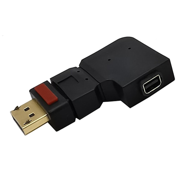 90 graders DisplayPort till Mini DisplayPort videokabeladapter DP hane till mini DP hona UPP/NER/VÄNSTER/HÖGER Vinklad Svart Right bend