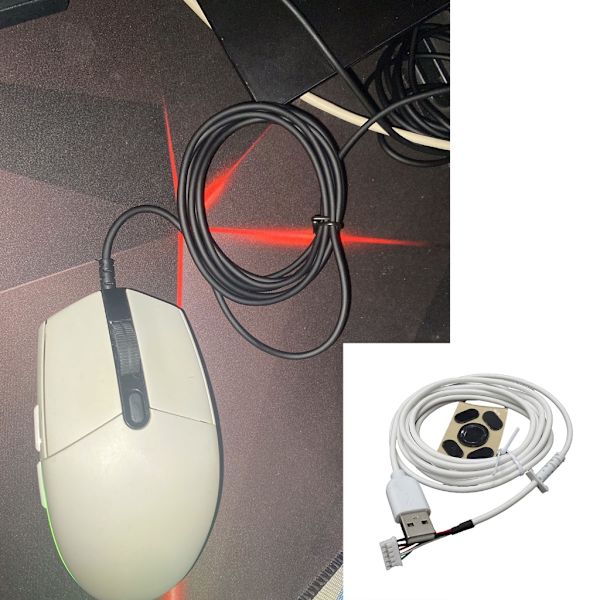 USB-kabel og musefødder til G102 Gaming Mouse erstatningsledning Black