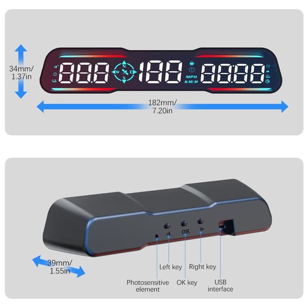 Bil Hastighedsdisplay Alarm Påmindelse Meter Ur Auto Digital Speedometer ABS+PC