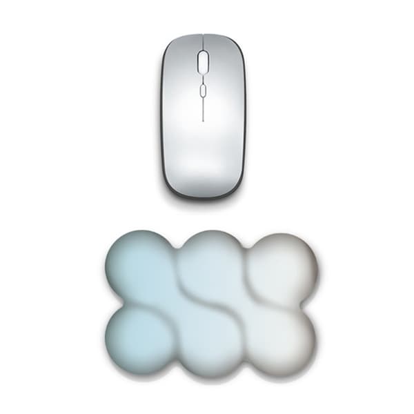 Håndledsstøtte Memory Foam Tastatur Musemåtte Ergonomisk Skyformet Musemåtte Green white gradient