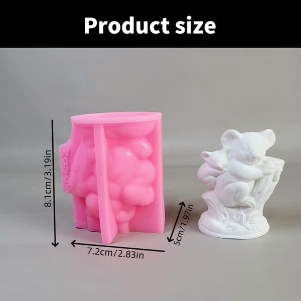 Koala med Baby Form Silikoneforme Ornament Støbeforme Gipsforme