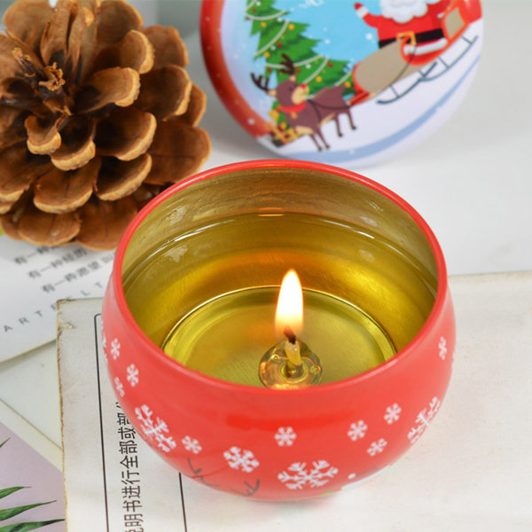 Julatmosfär Aromaterapiljus för stress relief Avkoppling Badyoga Fräscha upp luften i rummet Rökfritt Red