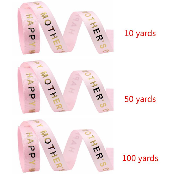 Grattis på Mors dag Band 10/50/100 Yard Bronzing Craft Ribbons Roll 10 yard
