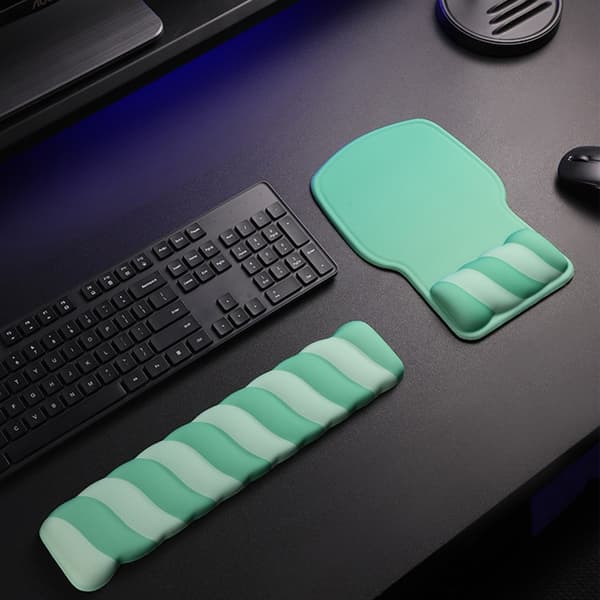 Myk Silikon Skrivebordsmatte Med Glatt Musematte Bred Størrelse Ergonomisk Green