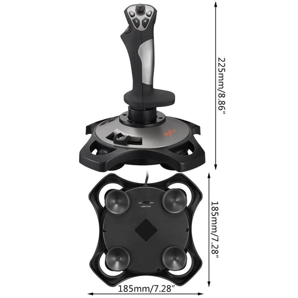 Vibrationsspelsflygjoystick med USB-laddningskabel för DC 5V/2A för PC