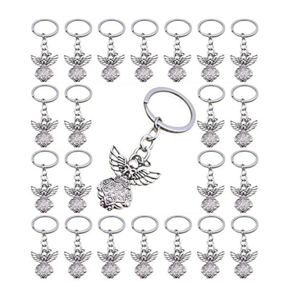 Skyddsängel nyckelringar Set med 30 metall zinklegering för Creative Mini för nyckel Ch