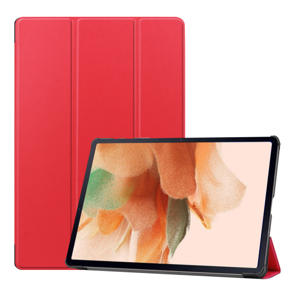 Magnetisk flik för case till Galaxy TAB S7 FE LTE T730 12,4 tum med cover 12,4'' Tri-Fold Auto Sleep Red