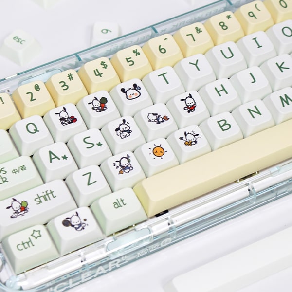 135 nycklar Keycaps XDA Profile Cartoon Pochacco Dog Keycaps PBT Dye Sublimation Mechanical Keyboard Keycap Set