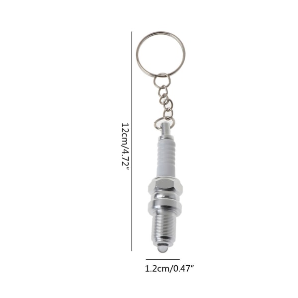 för tändstiftsformad hängsmycke för nyckelring Bildel Ficklampa Nyckelring Smycken för kvinnor män hängande på väska för nyckel Sch