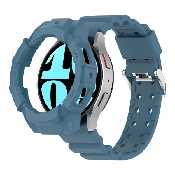 Silikonrem Vattentätt armband + case kompatibel för Watch 6 44 mm Smartwatch Fashionabla band anti-scratch Armband Black