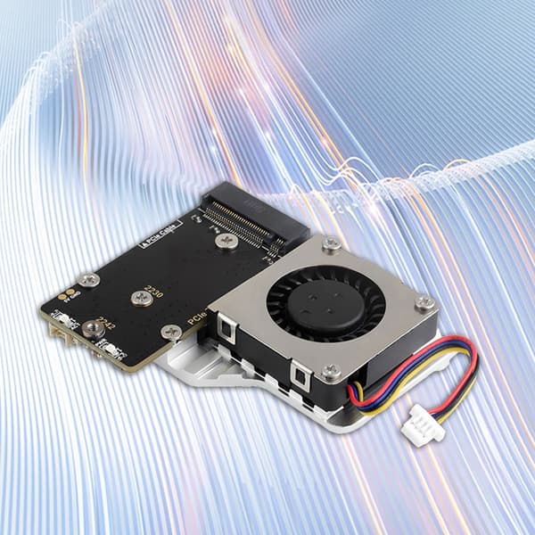 PCIe til M.2 Utvidelseskort med SSD Kjølevifte Støtte for Raspberry Pi 5