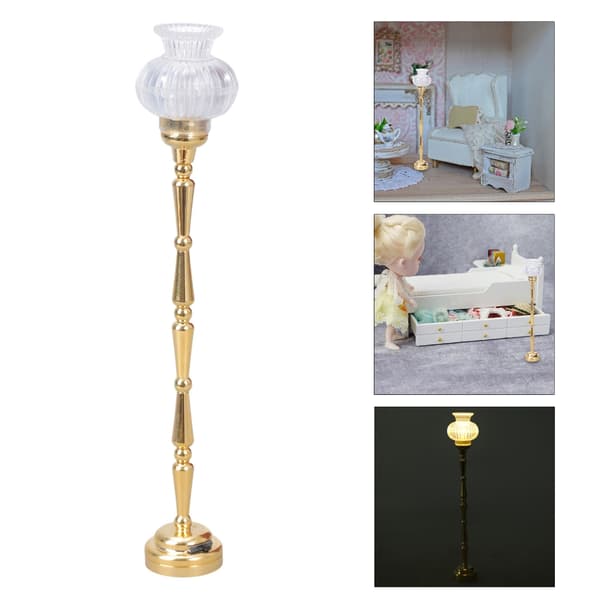 Miniature Gulvlampe Model Dukkehus Tilbehør Rollespil Møbler