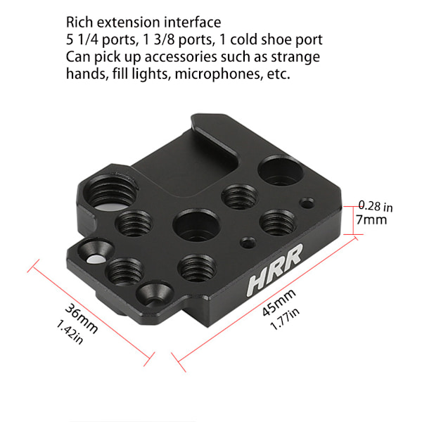 Gimbal tillbehör monteringsplatta med 1/4\" & 3/8\" portar för Ronin S/SC/RS2/RSC2