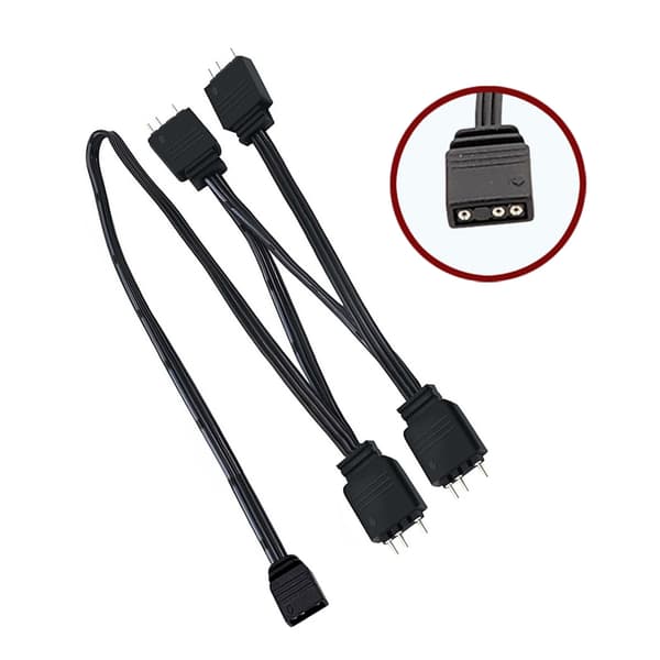 ARGB Splitterkabel 5V 1 hun til 4 han 3-pin ARGB forlængerkabel til PC