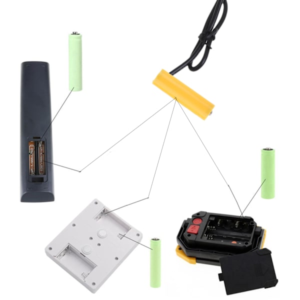 USB till 1,5V 3V 4,5V 6V 12V LR6 AM3 AA Dummy batterikabel Byt 1-8st batterier för Radio LED Light Toy Rörelsesensor