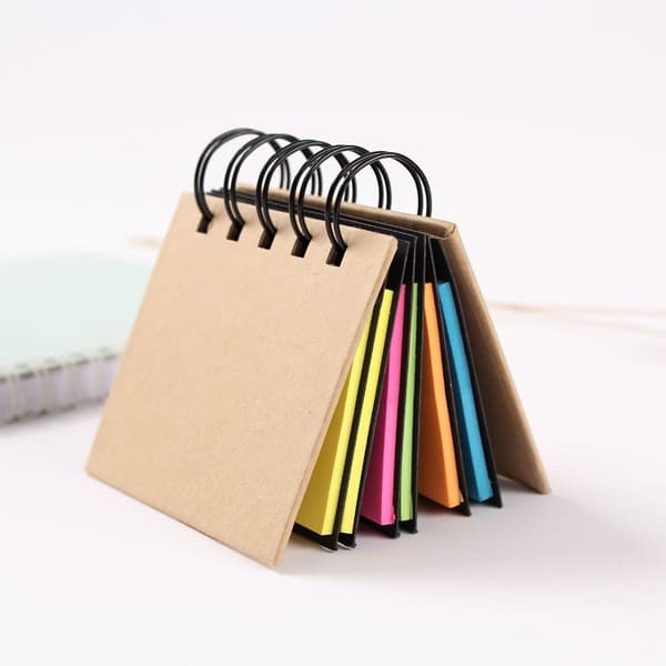 Farverig Sticky Note Hard Cover Memos Sticky Pad Notesblok til Studerende